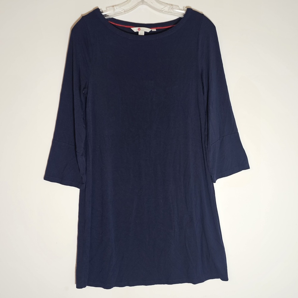 Boden Womens Top 6 Blue Navy Knit Tunic Classic Preppy Soft Stretch Modest Flowy